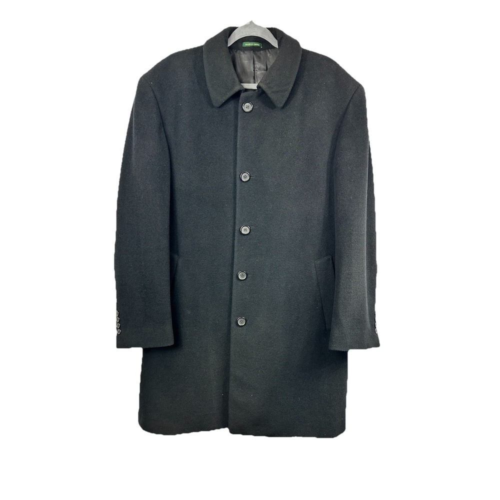 Lauren Ralph Lauren Men's Wool Blend Overcoat Black‎ 42R Topcoat Classic Capsule